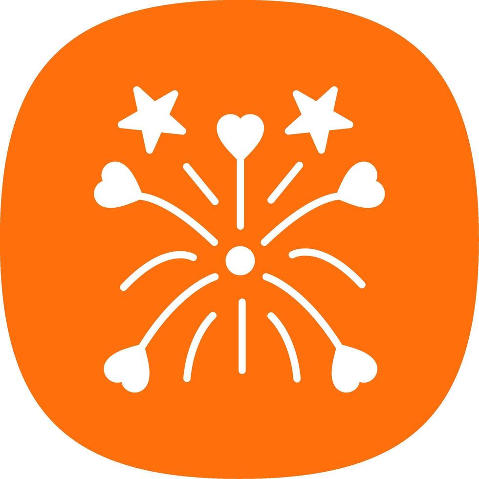 Fireworks Glyph Curve Icon Design vector
