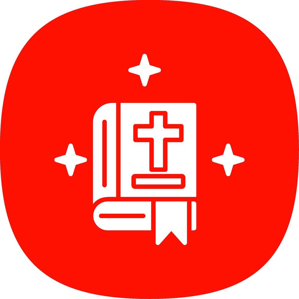 Bible Glyph Curve Icon Design vector