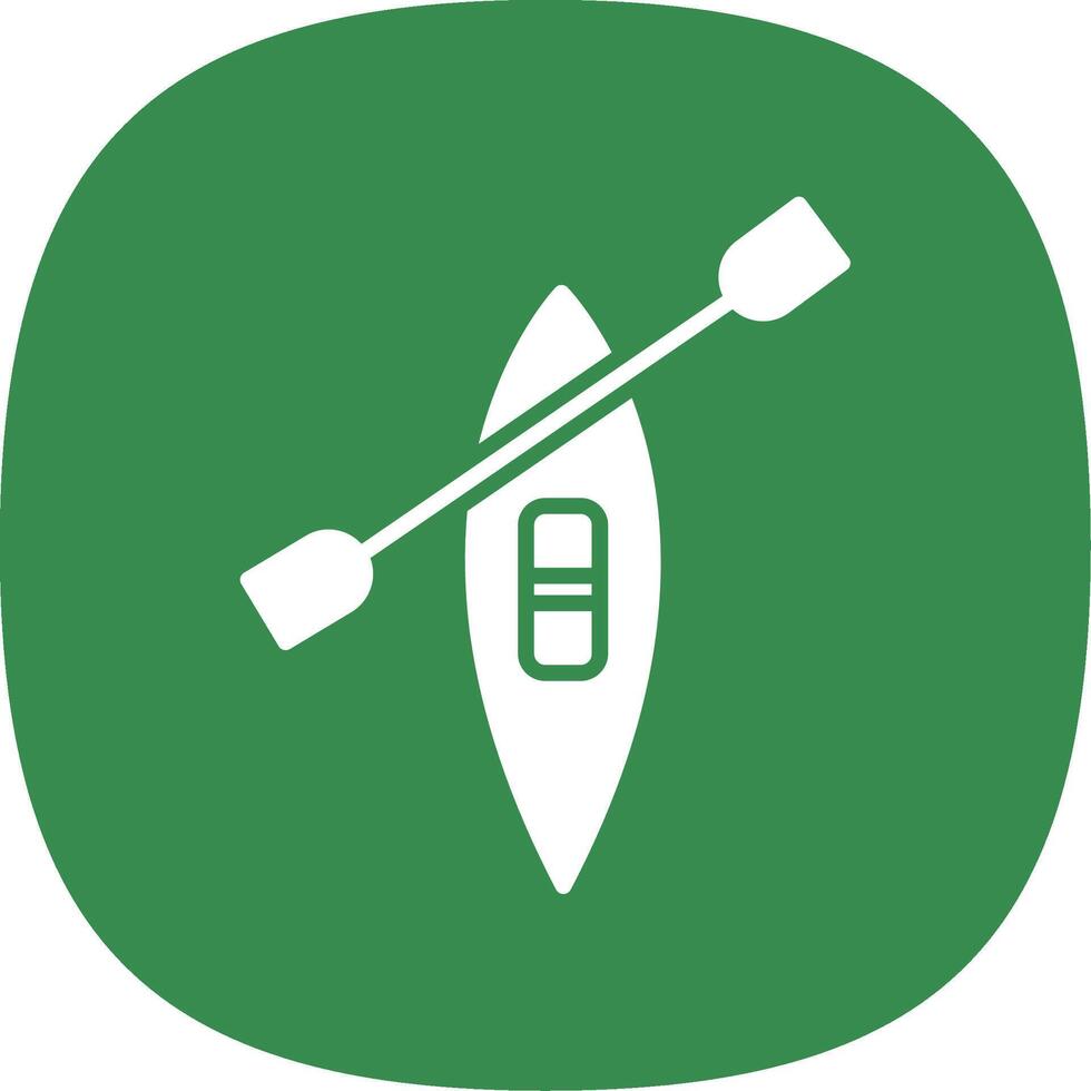 Canoe Glyph Curve Icon Design vector