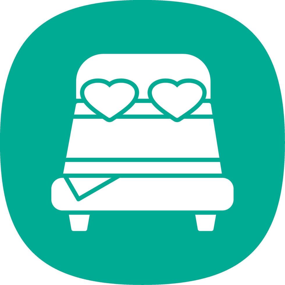 Double Bed Glyph Curve Icon Design vector