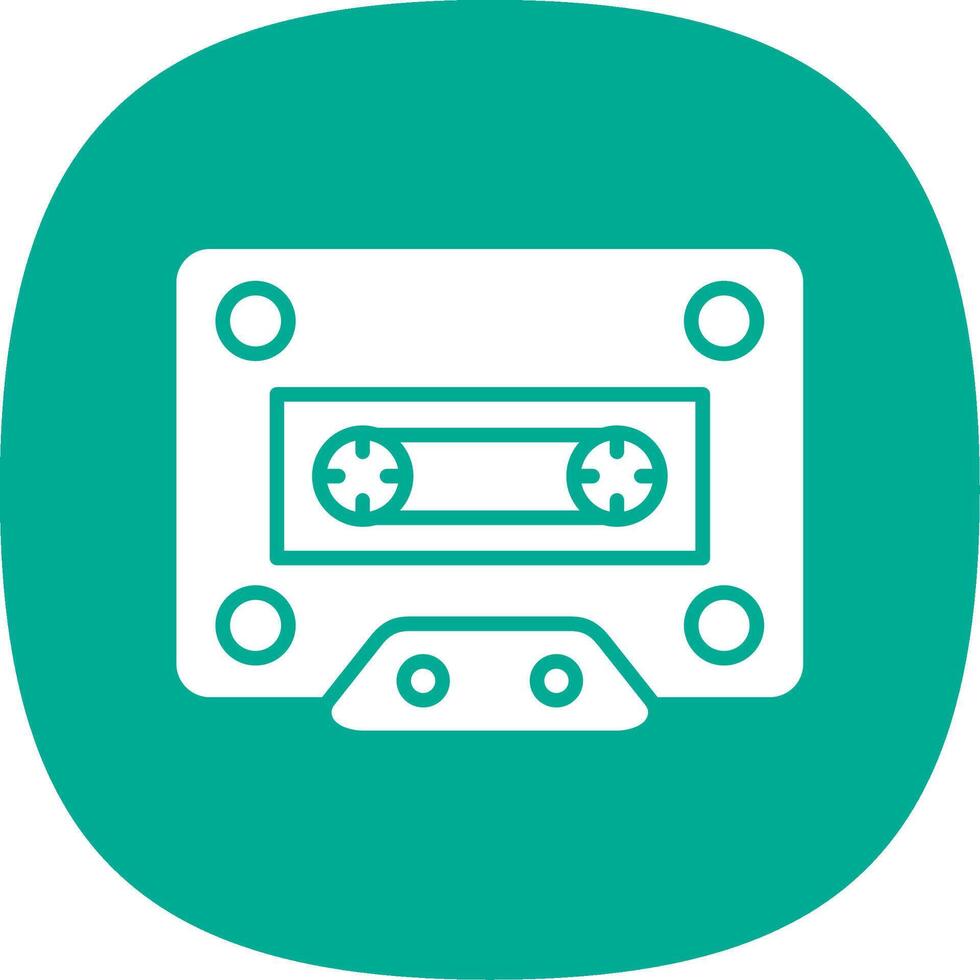 Cassette Glyph Curve Icon Design vector