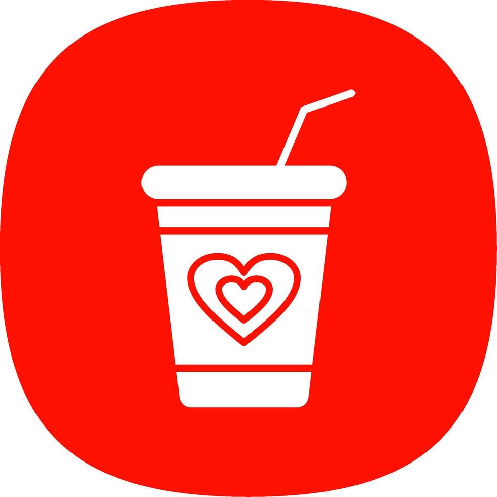 Milkshake Glyph Curve Icon Design vector