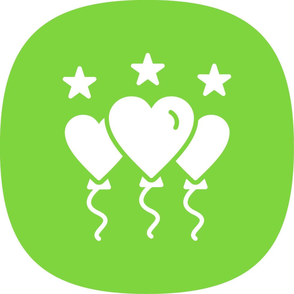 Balloons Glyph Curve Icon Design vector