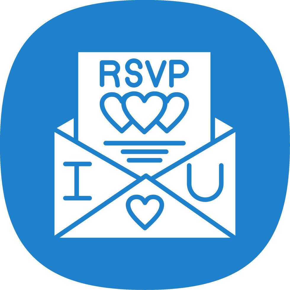 Rsvp Glyph Curve Icon Design vector