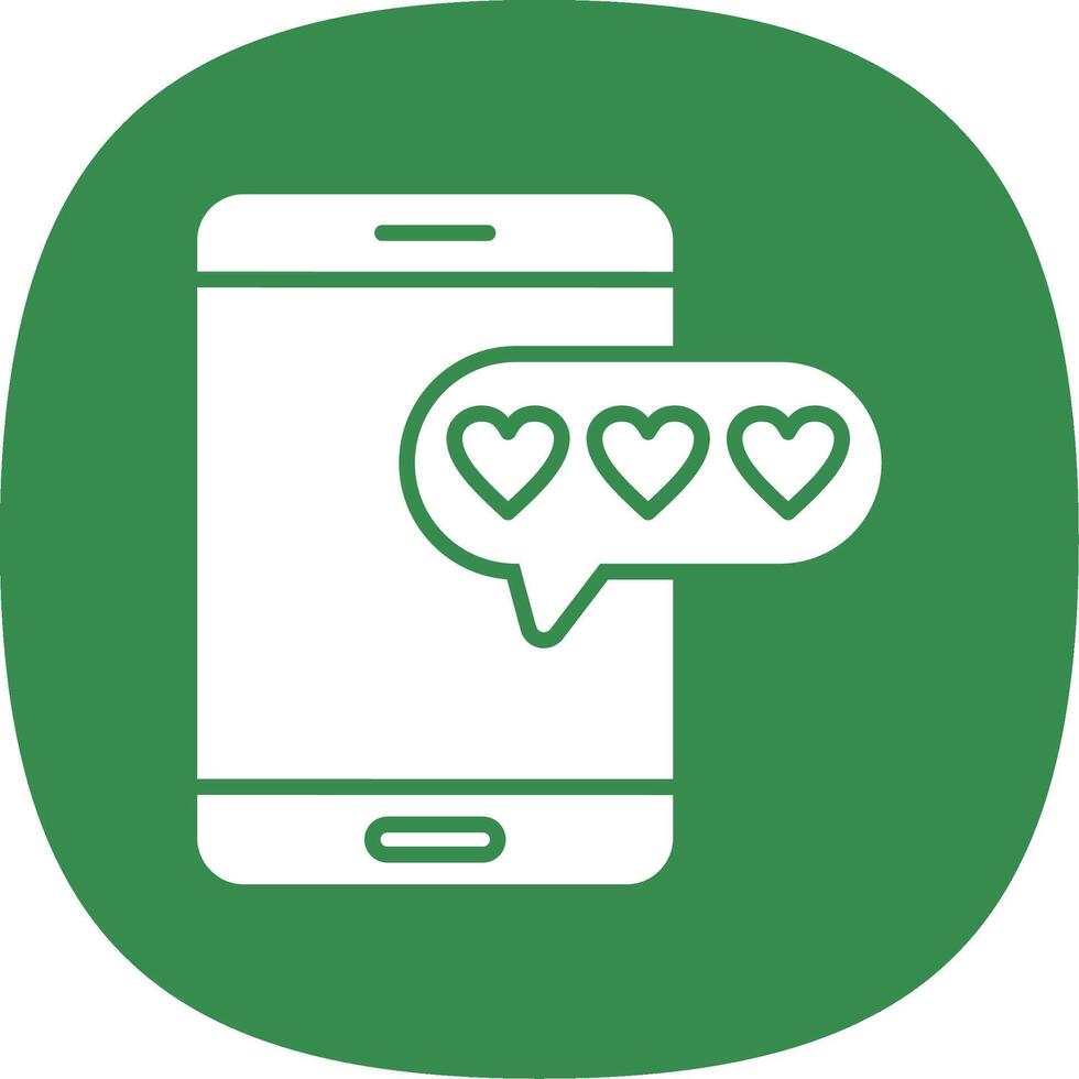 Love Message Glyph Curve Icon Design vector