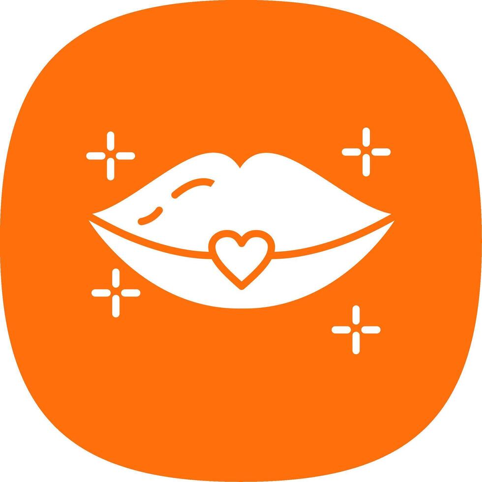 Lips Glyph Curve Icon Design vector