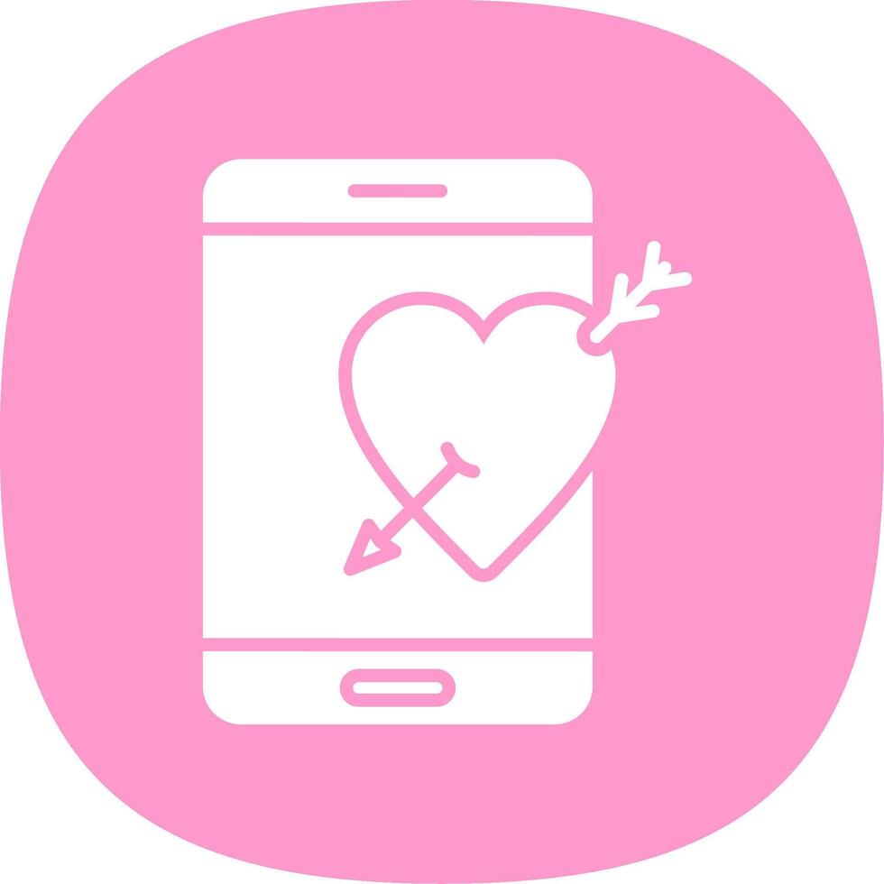 Cupid Glyph Curve Icon Design vector