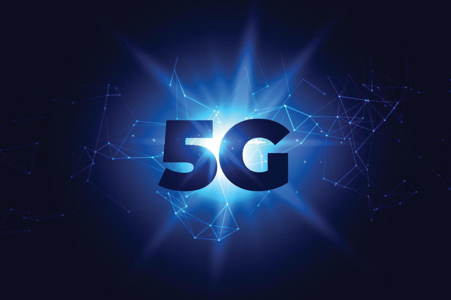 digital 5G wireless communication network background design vector