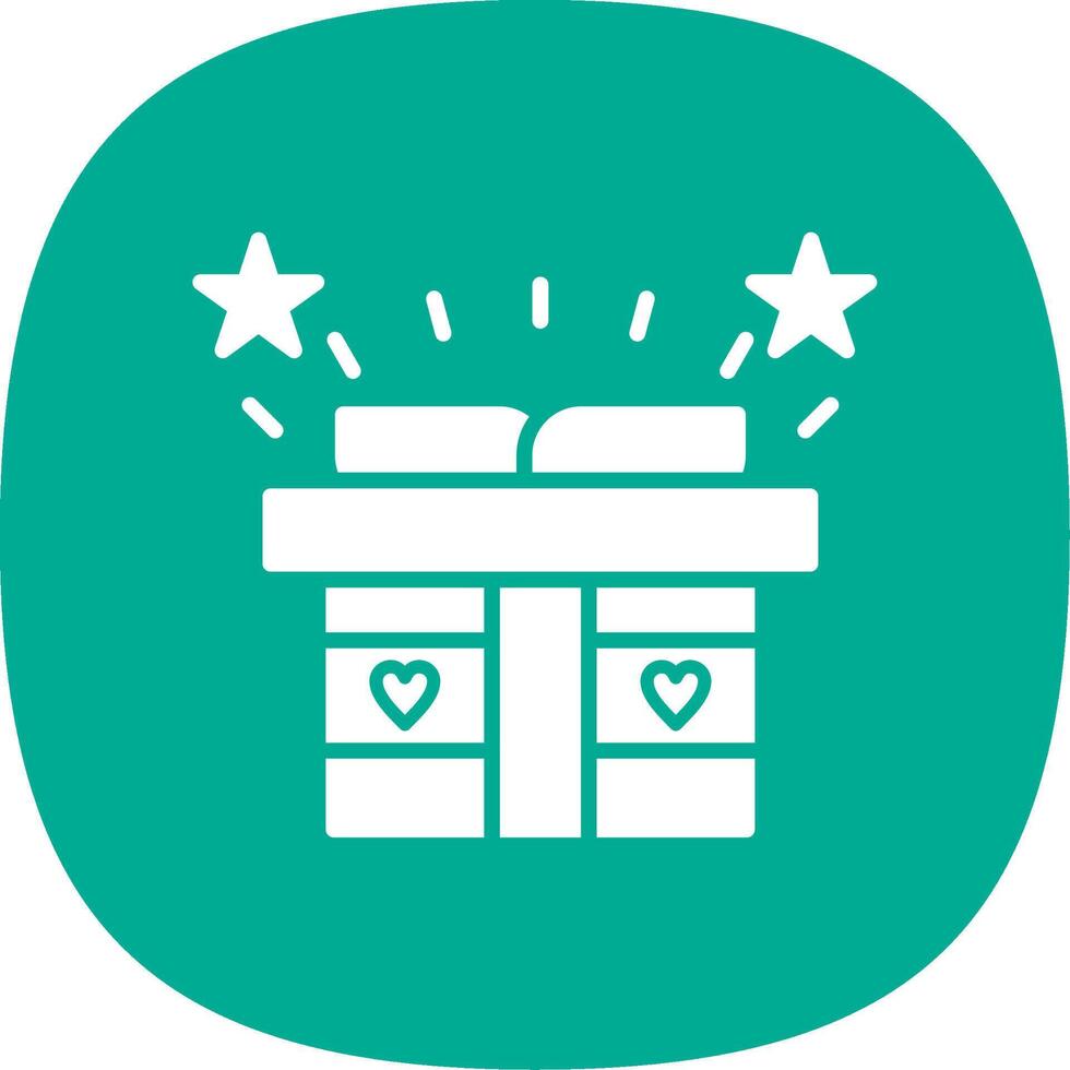 Gift Glyph Curve Icon Design vector