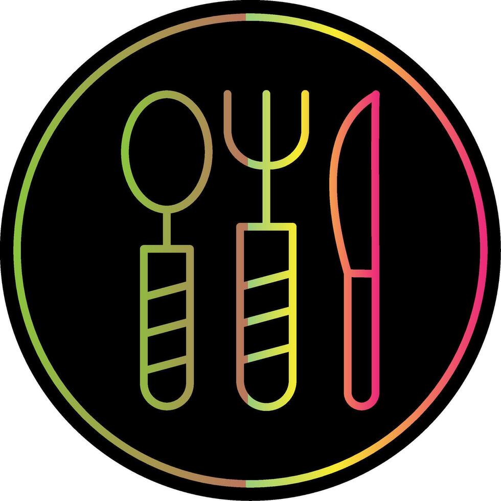 Cooking Utensils Line Gradient Due Color Icon Design vector