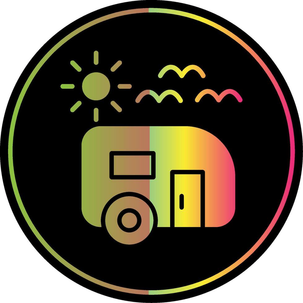 Trailer park Glyph Due Color Icon Design vector