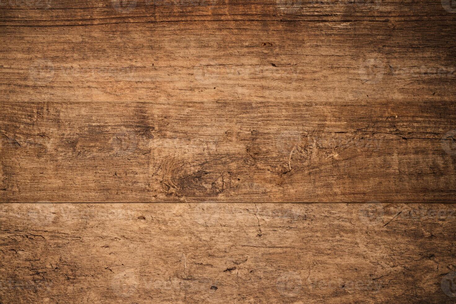 Rustic Charm, Top Down View of Aged Teak Wood Paneling on Vintage Grunge Background. photo