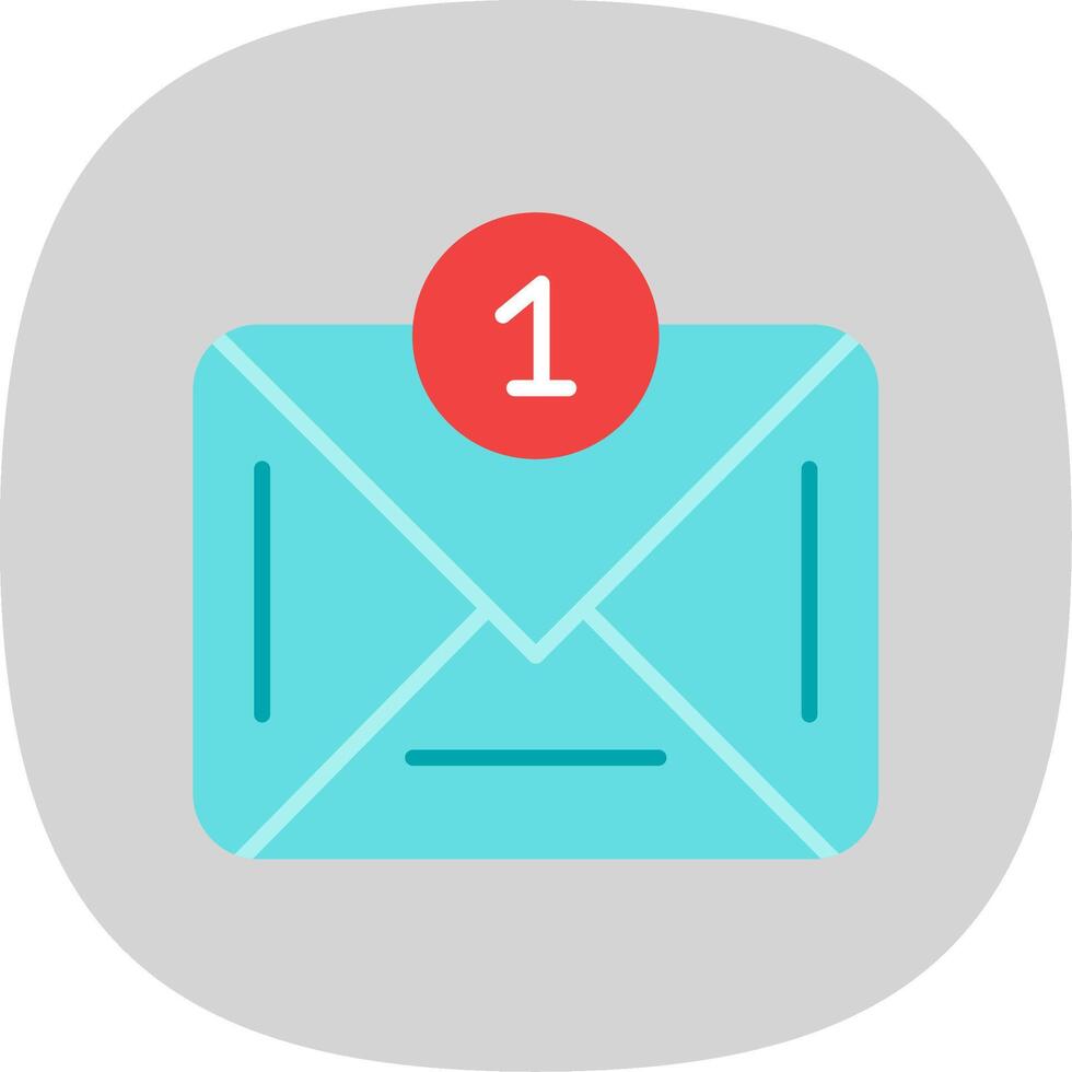 Email Flat Curve Icon Design vector