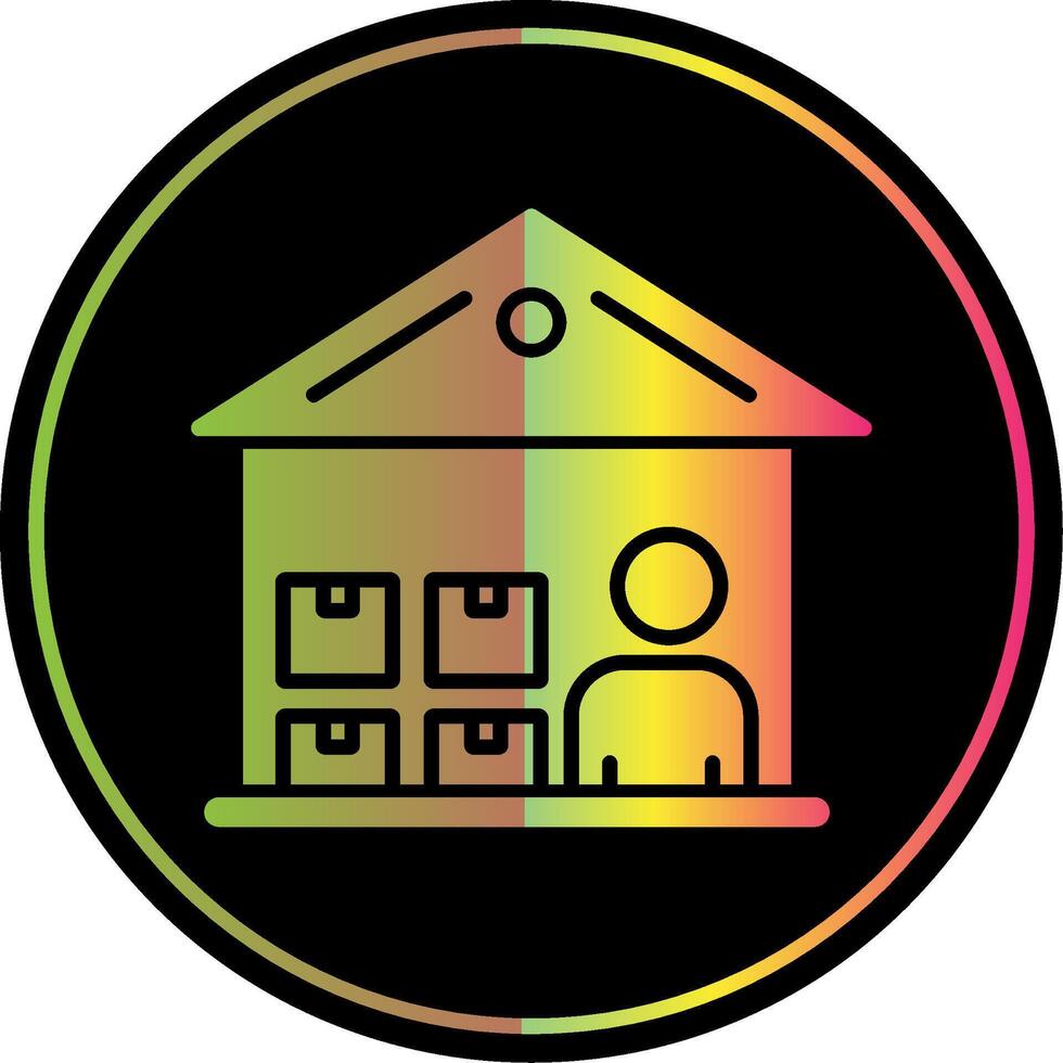 Warehouse Manager Glyph Due Color Icon Design vector