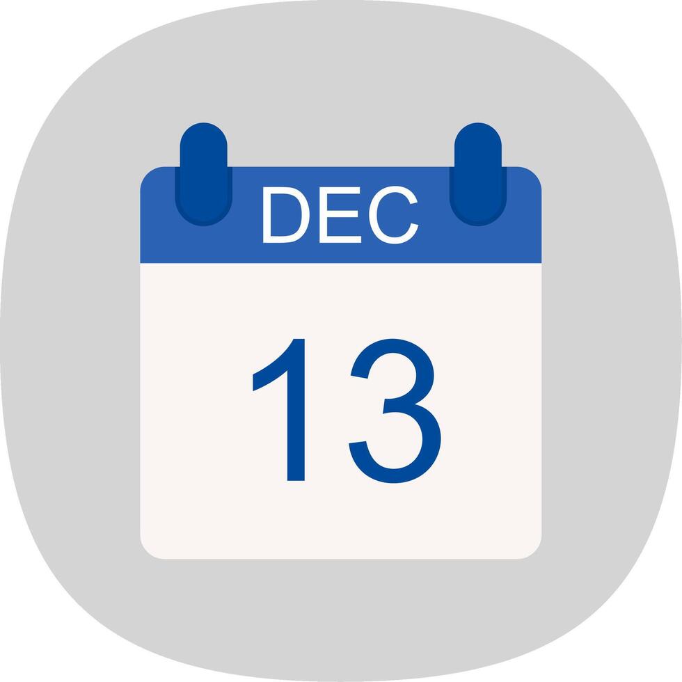 December Flat Curve Icon Design vector