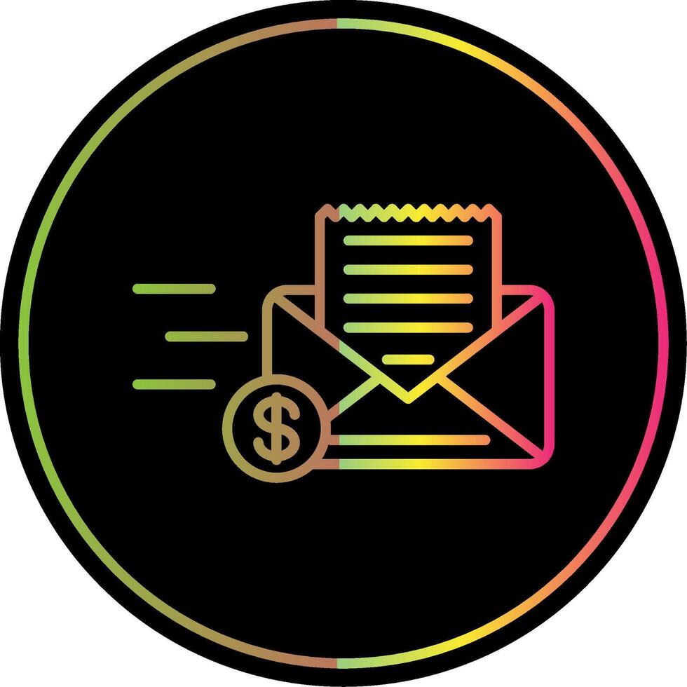 Envelope Line Gradient Due Color Icon Design vector