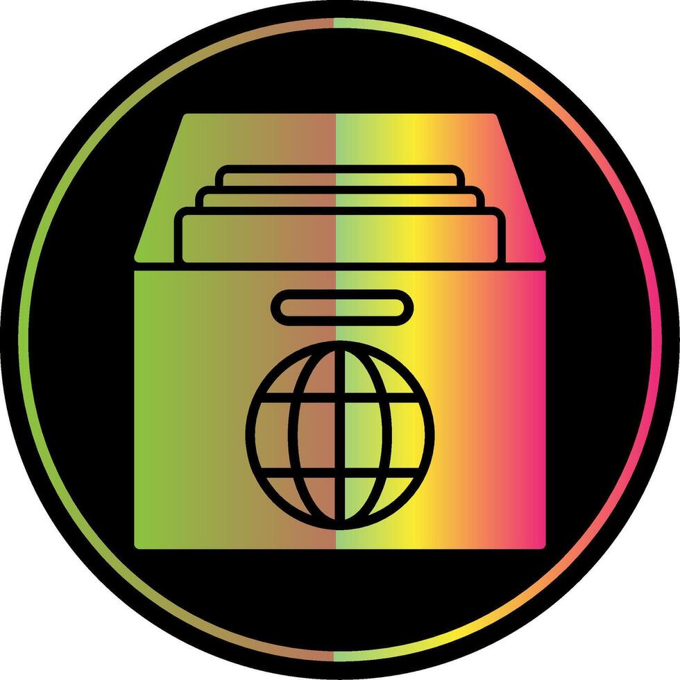 Global Archive Glyph Due Color Icon Design vector