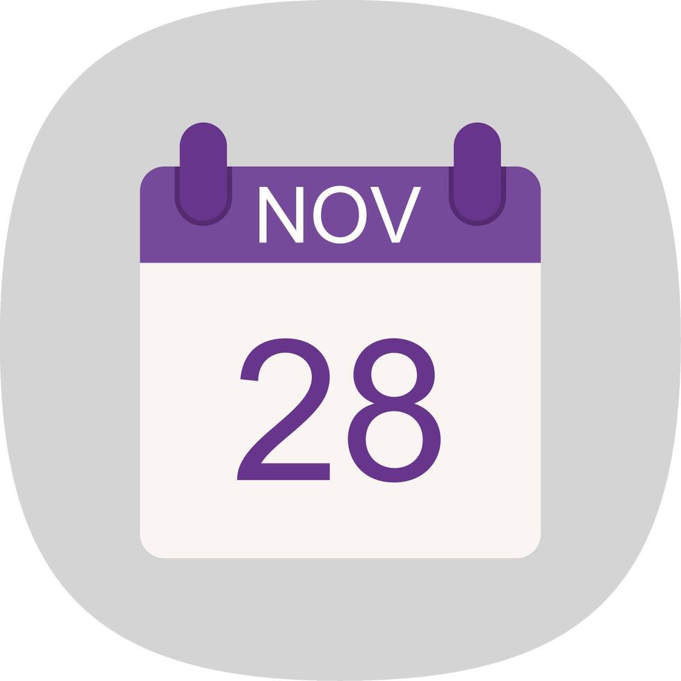 November Flat Curve Icon Design vector