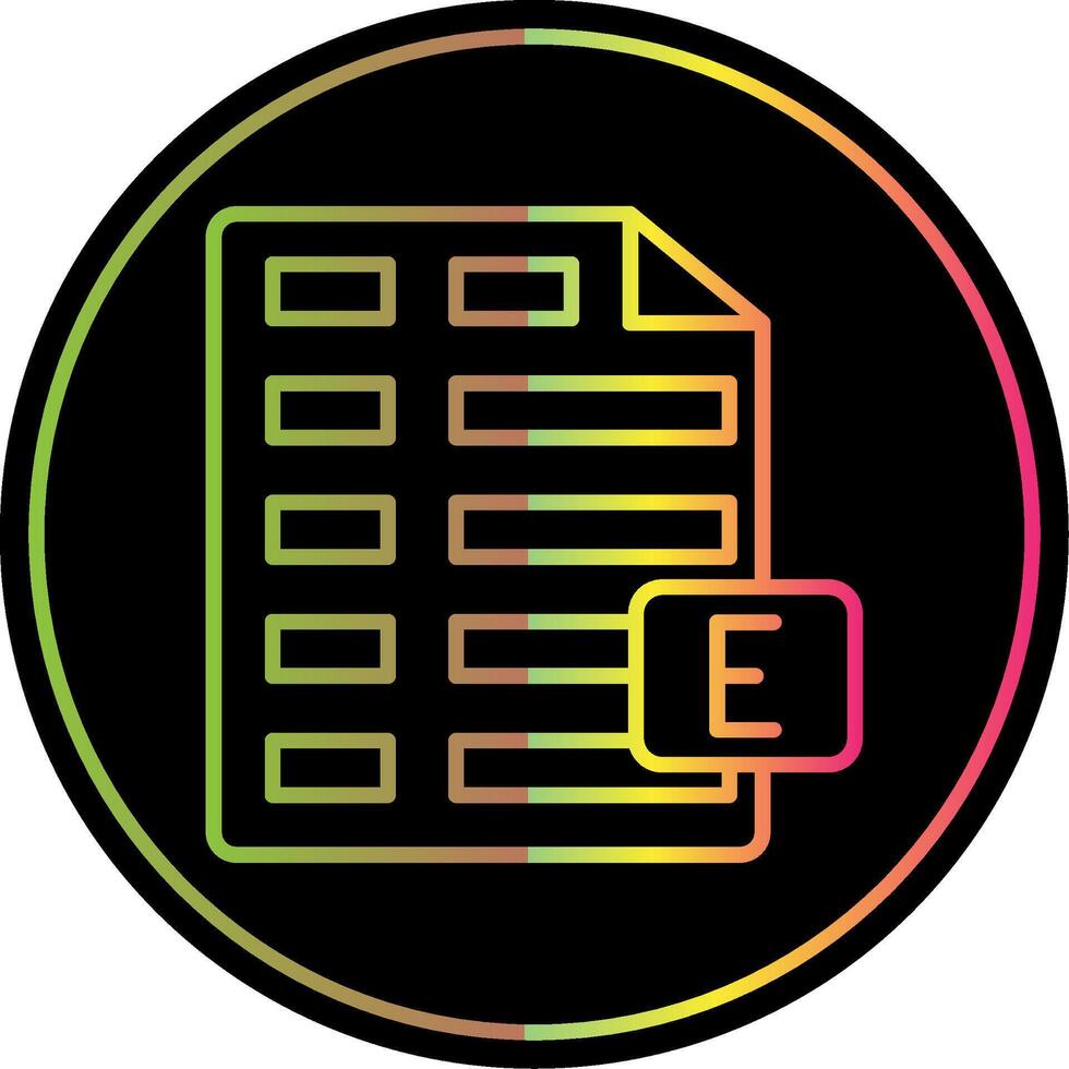 Excel Line Gradient Due Color Icon Design vector