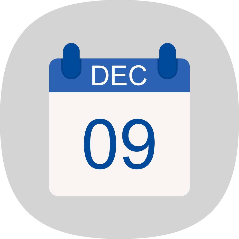 December Flat Curve Icon Design vector
