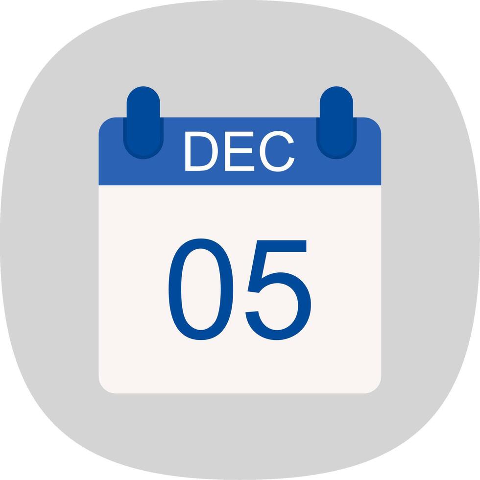 December Flat Curve Icon Design vector