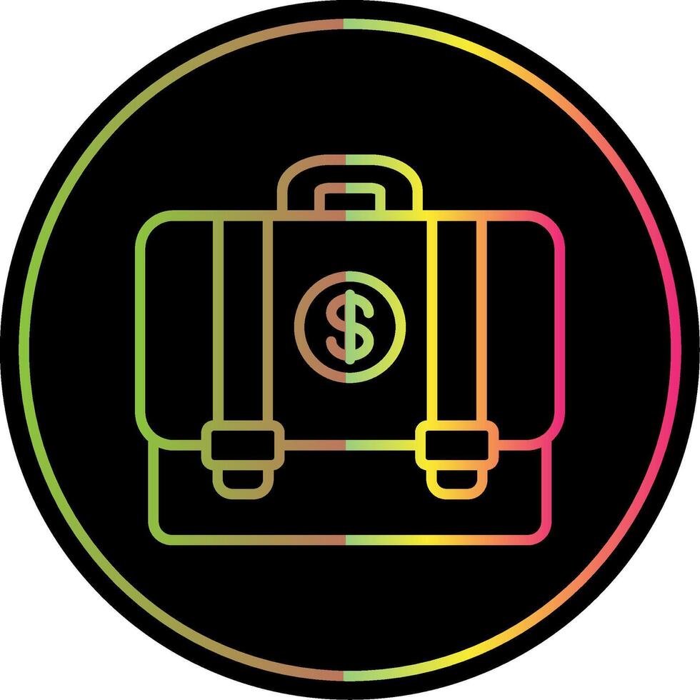 Suitcase Line Gradient Due Color Icon Design vector