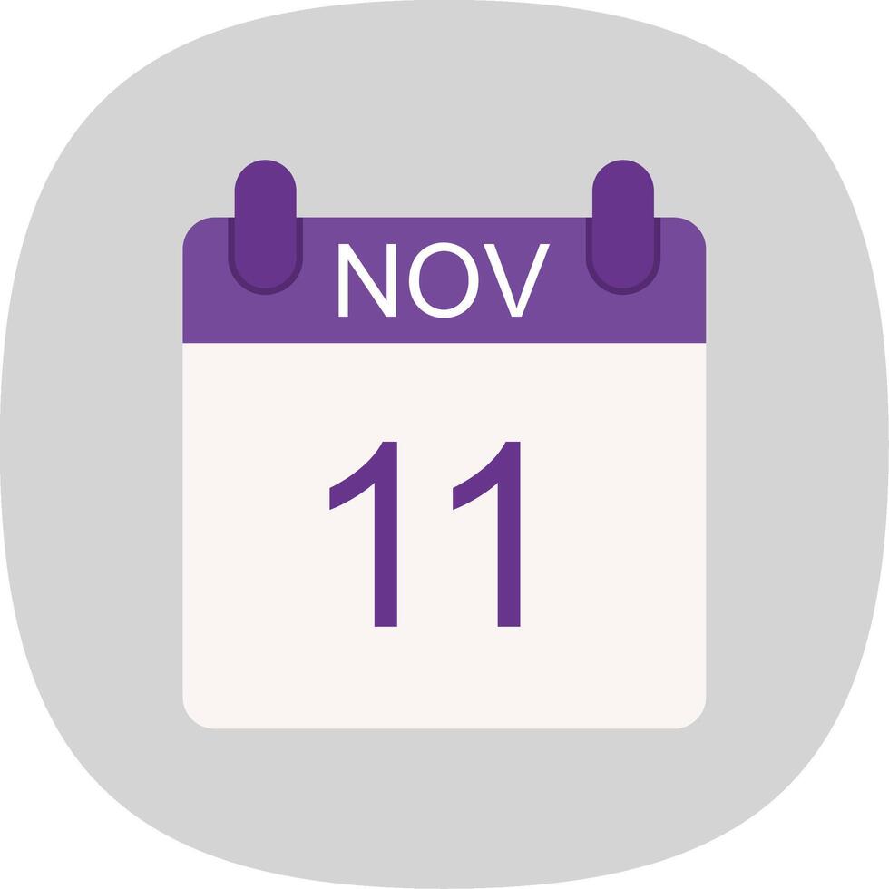 November Flat Curve Icon Design vector