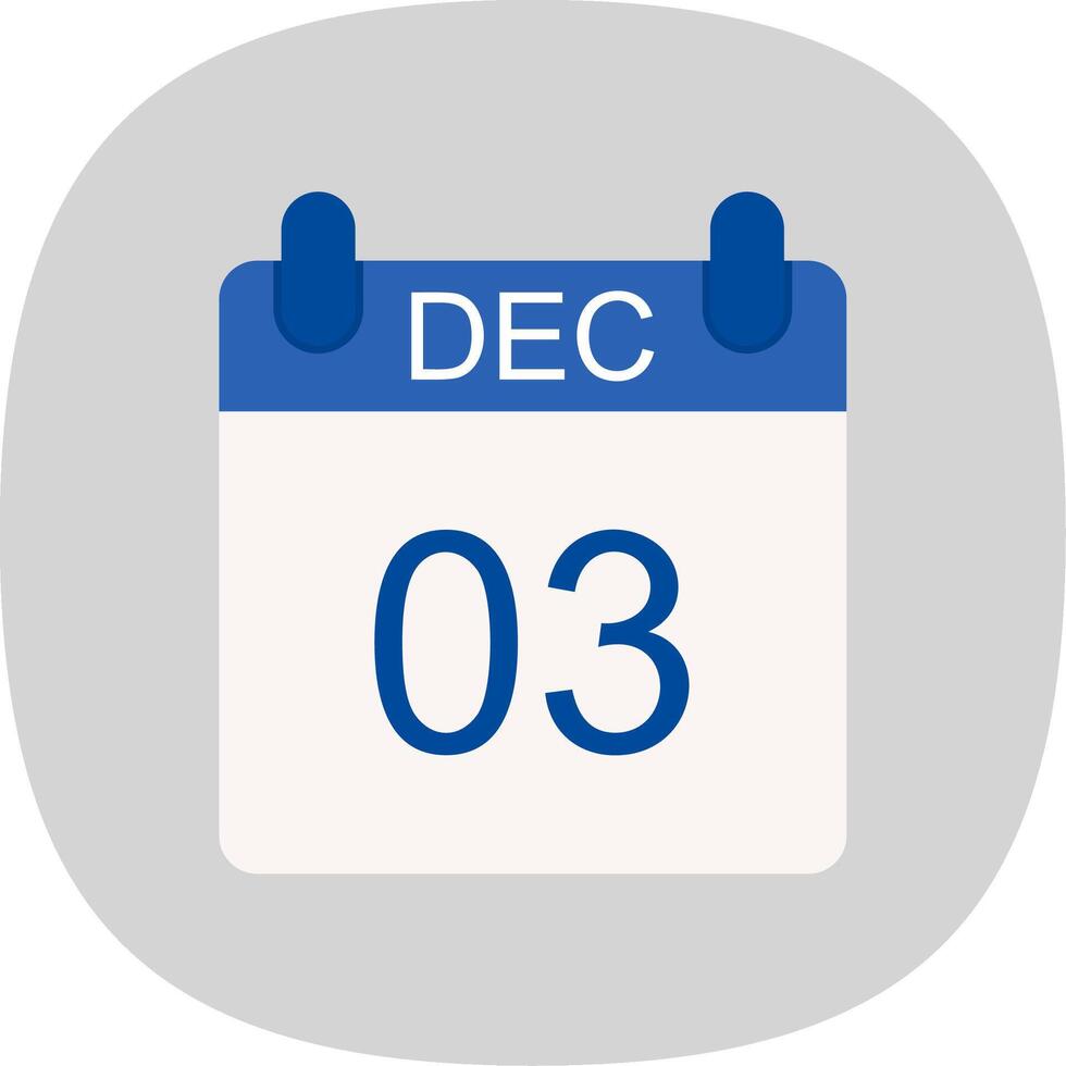 December Flat Curve Icon Design vector