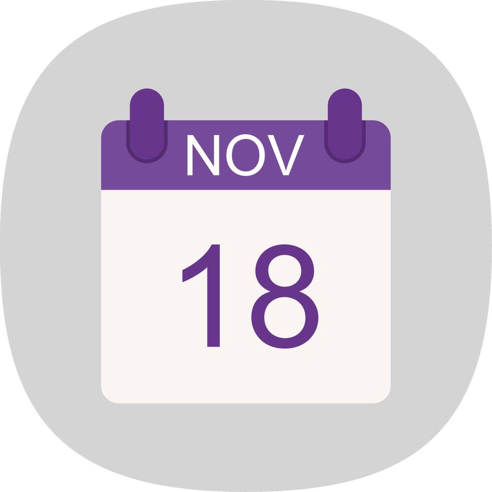 November Flat Curve Icon Design vector