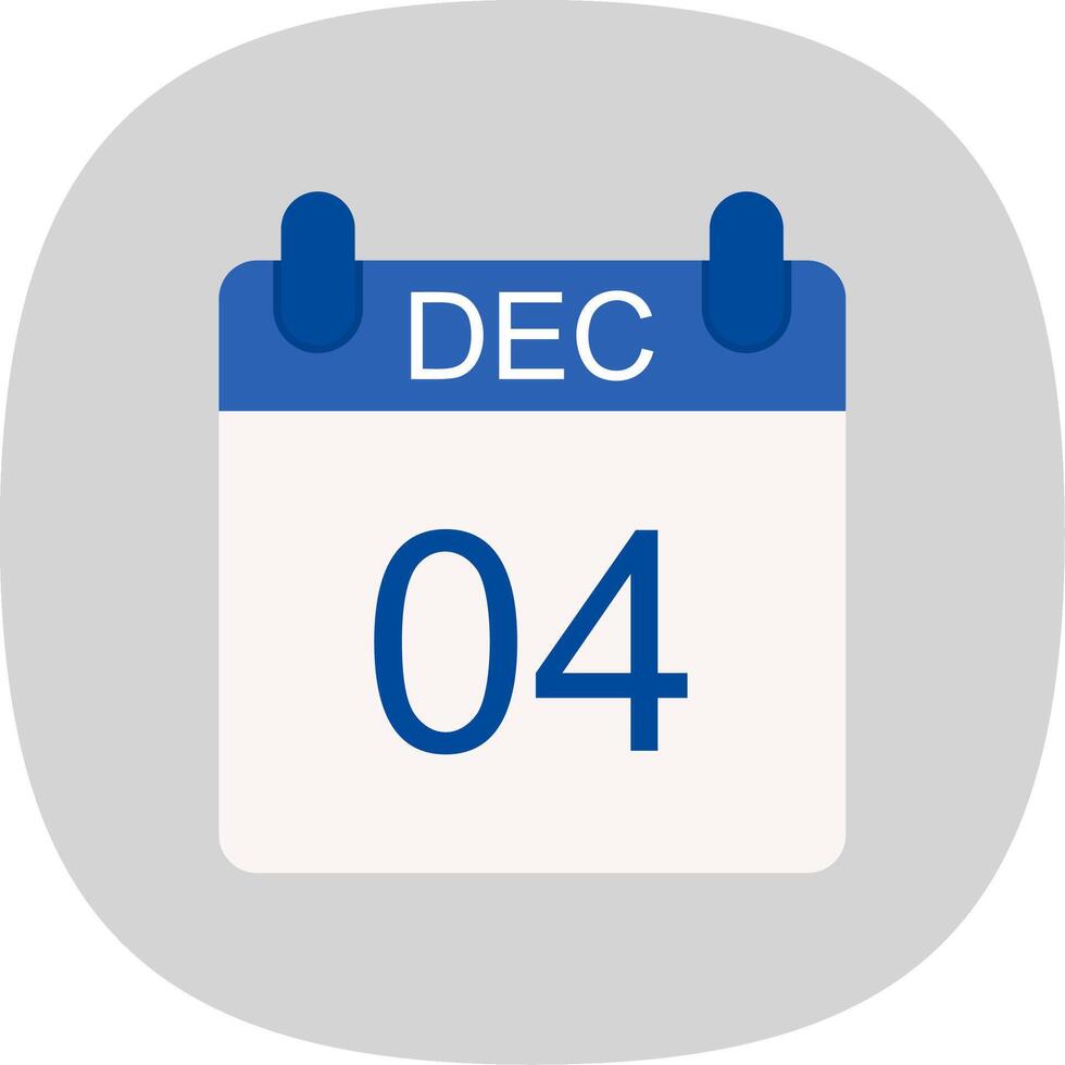 December Flat Curve Icon Design vector