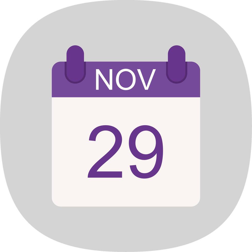 November Flat Curve Icon Design vector