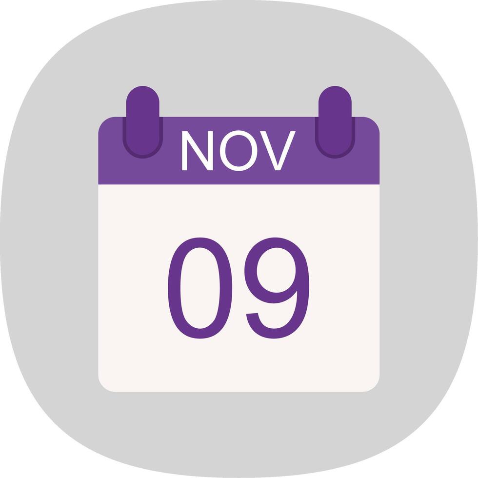 November Flat Curve Icon Design vector