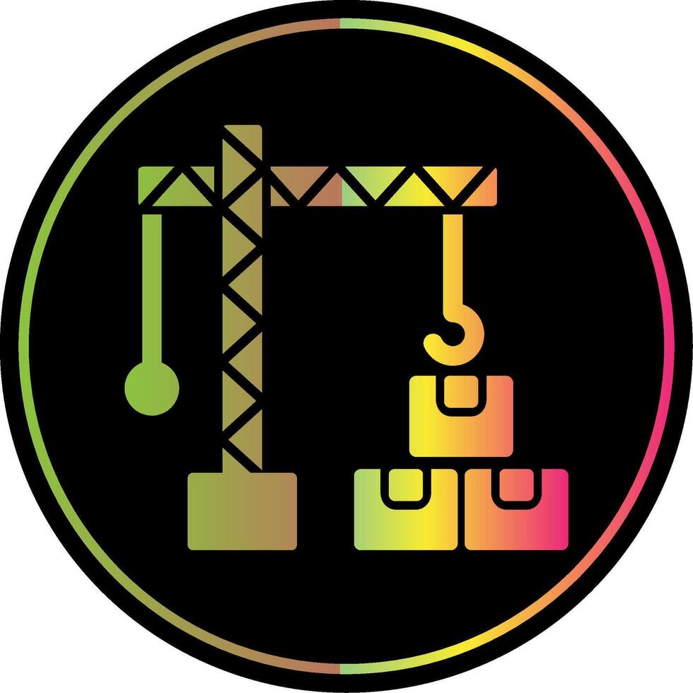 Crane Glyph Due Color Icon Design vector