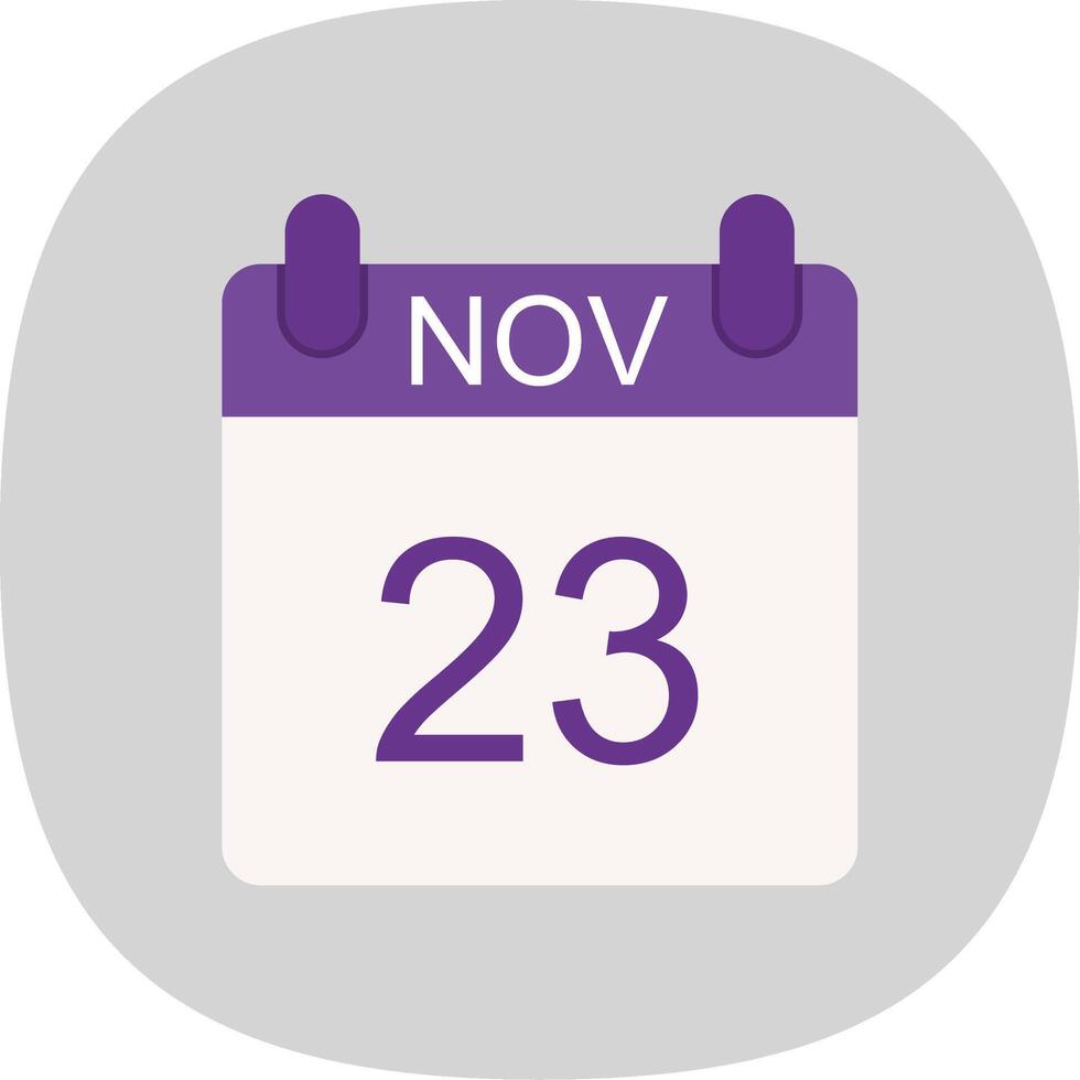 November Flat Curve Icon Design vector