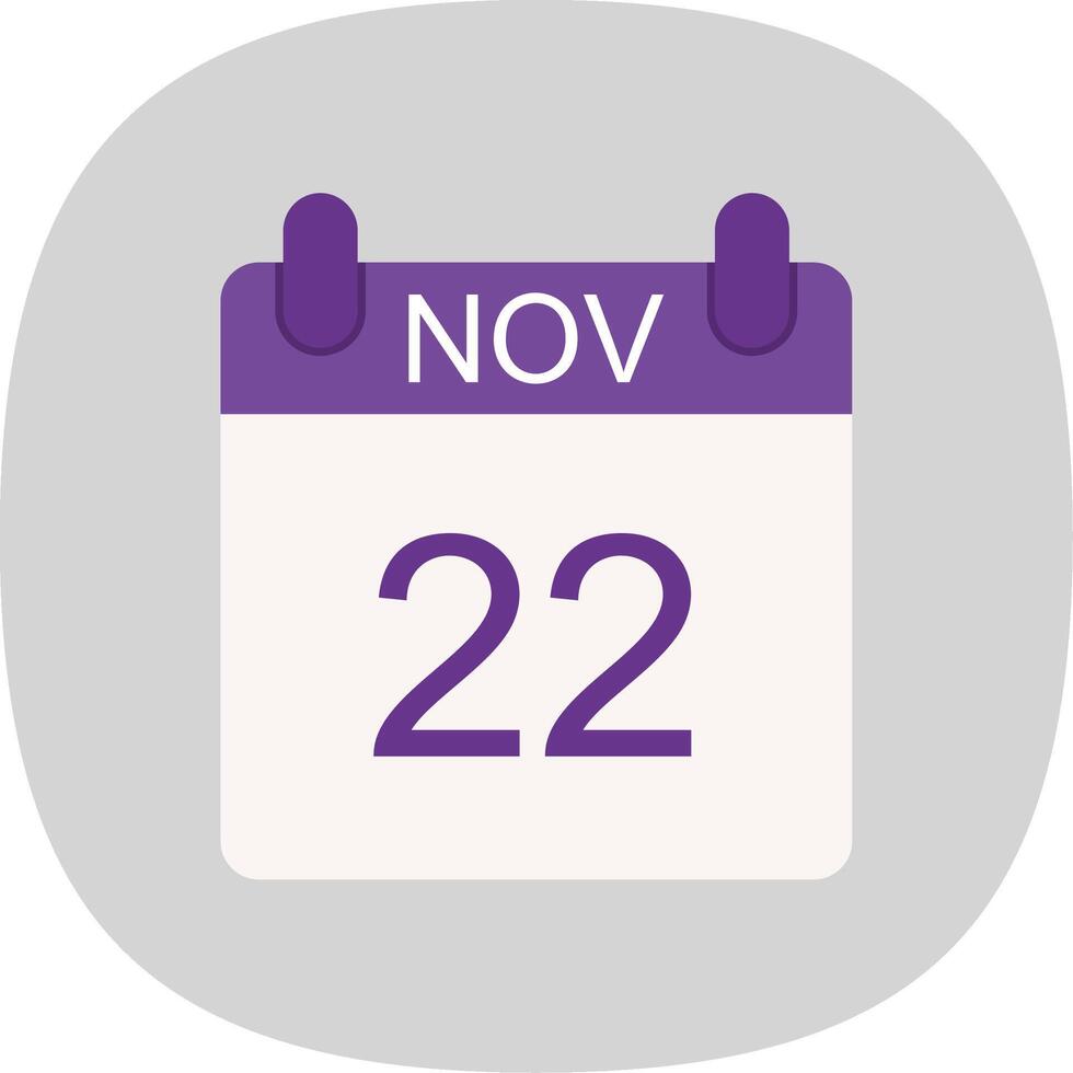 November Flat Curve Icon Design vector