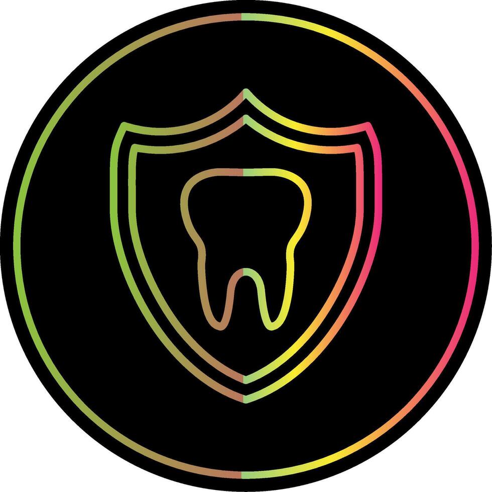 Tooth Line Gradient Due Color Icon Design vector