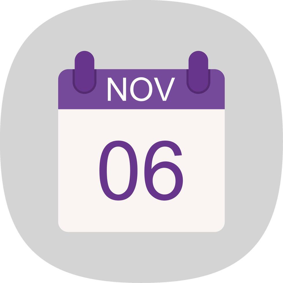 November Flat Curve Icon Design vector