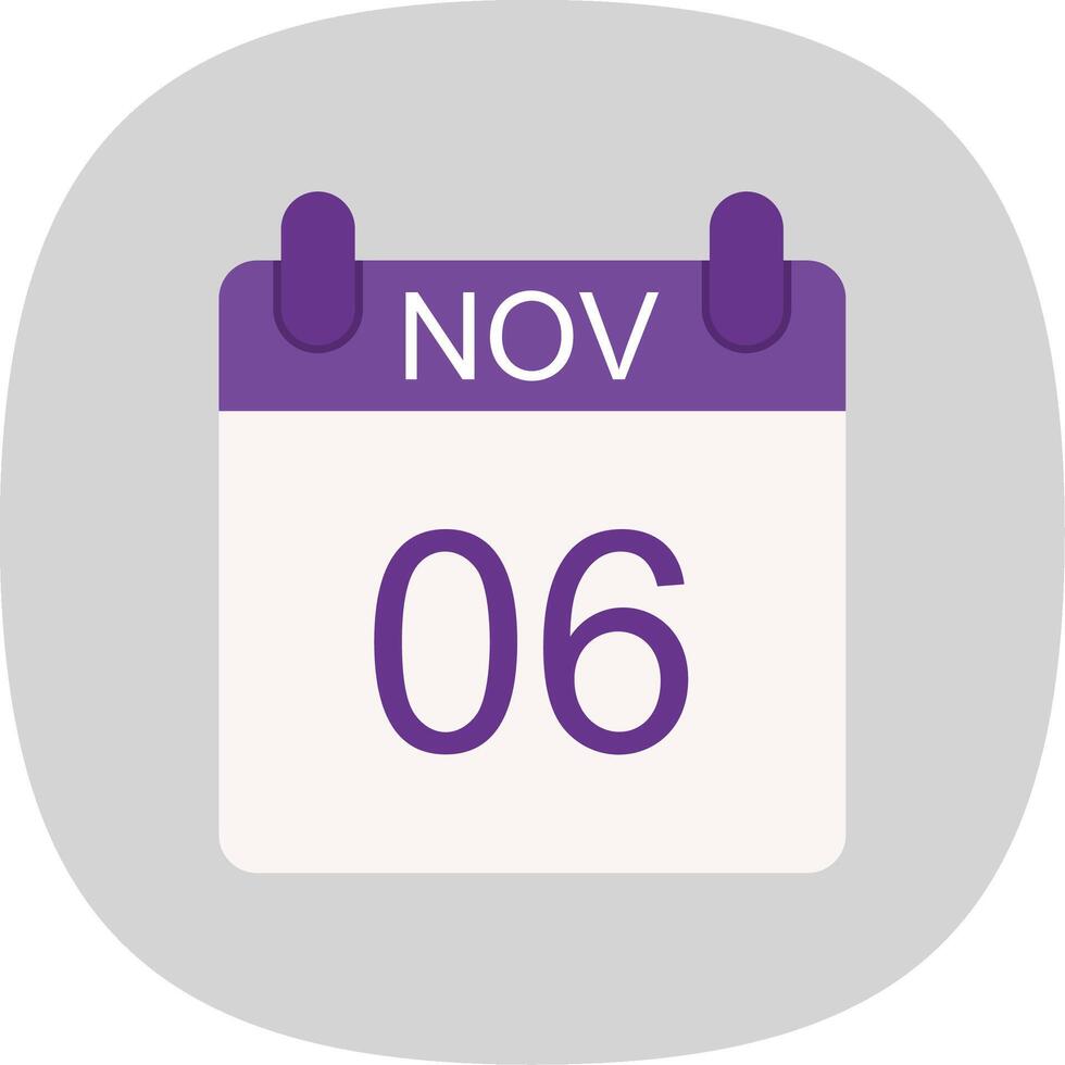 November Flat Curve Icon Design vector