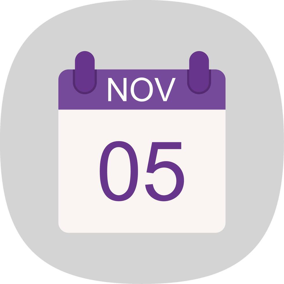 November Flat Curve Icon Design vector
