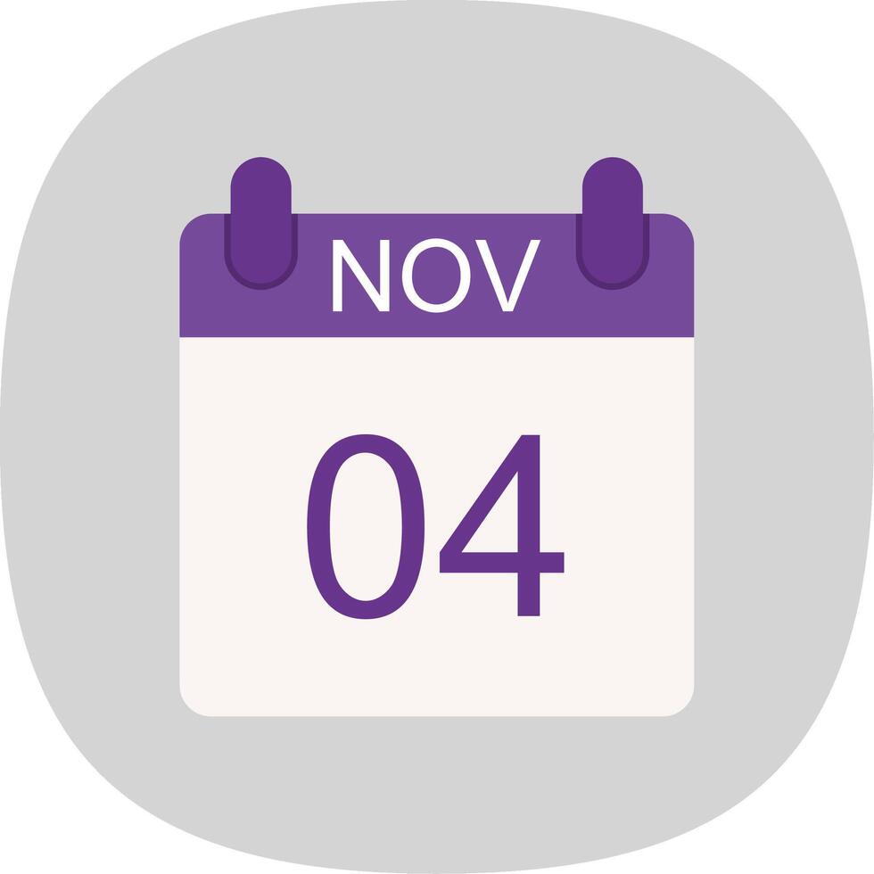 November Flat Curve Icon Design vector