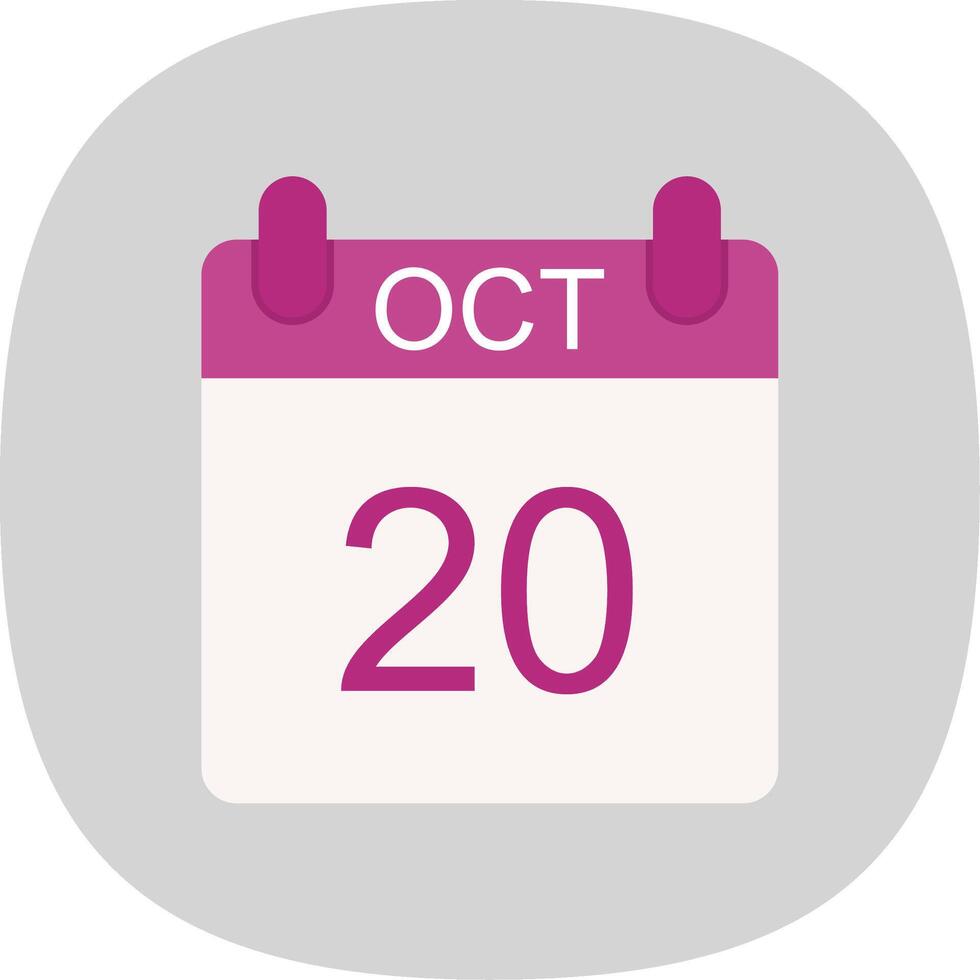 October Flat Curve Icon Design vector