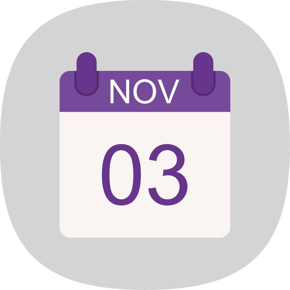 November Flat Curve Icon Design vector