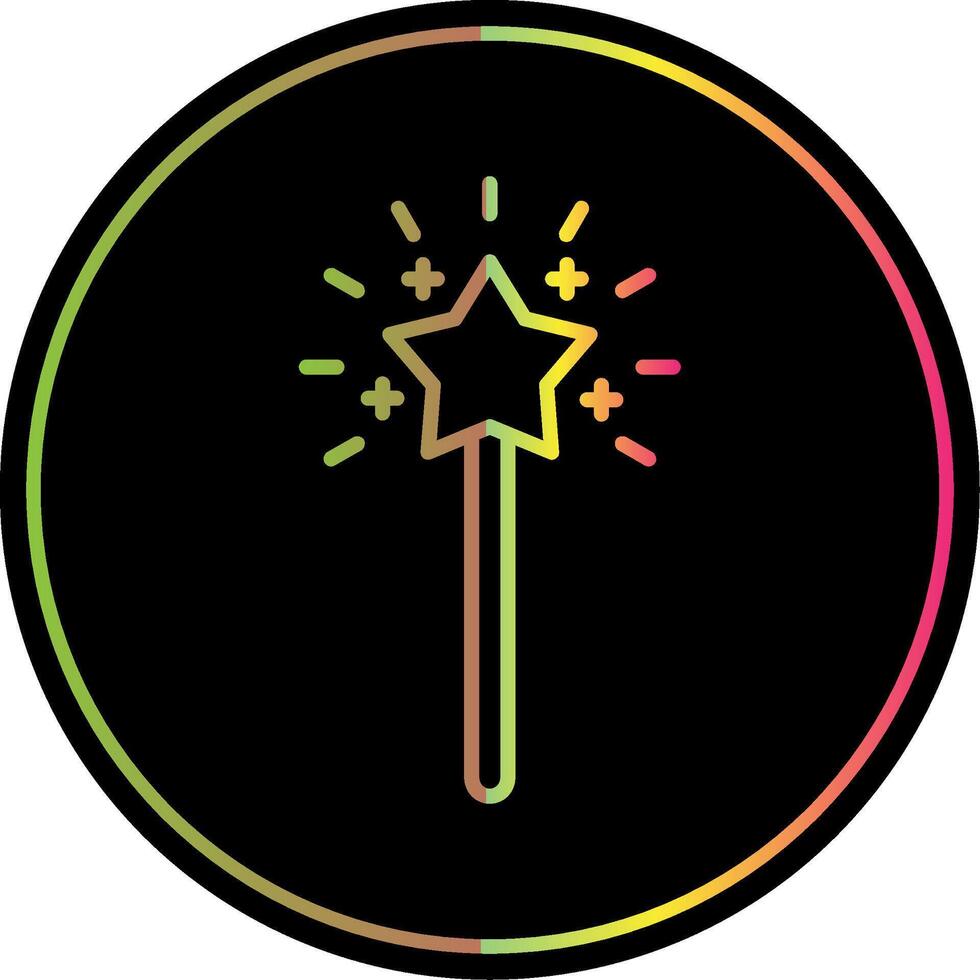 Magic Wand Line Gradient Due Color Icon Design vector
