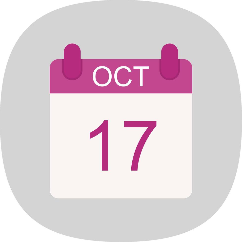 October Flat Curve Icon Design vector