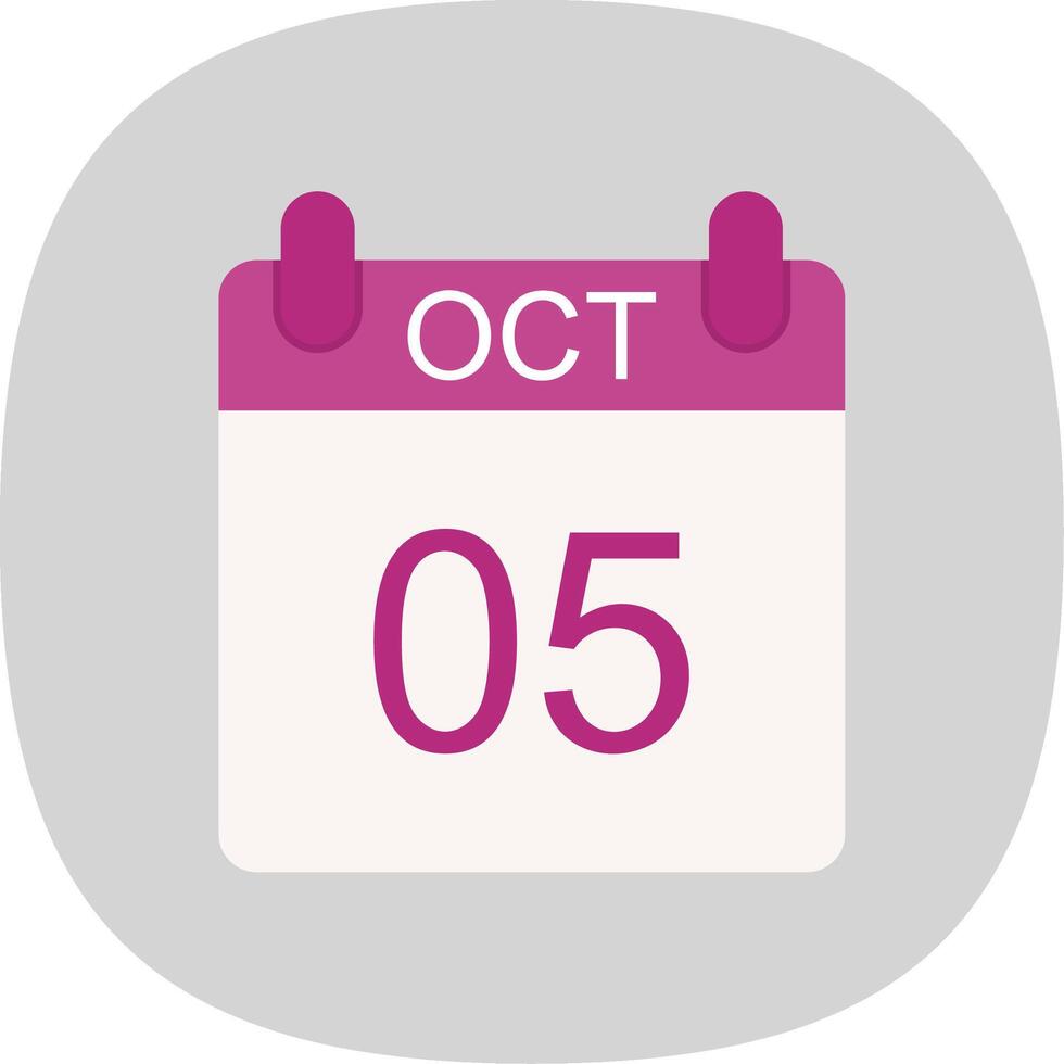 October Flat Curve Icon Design vector