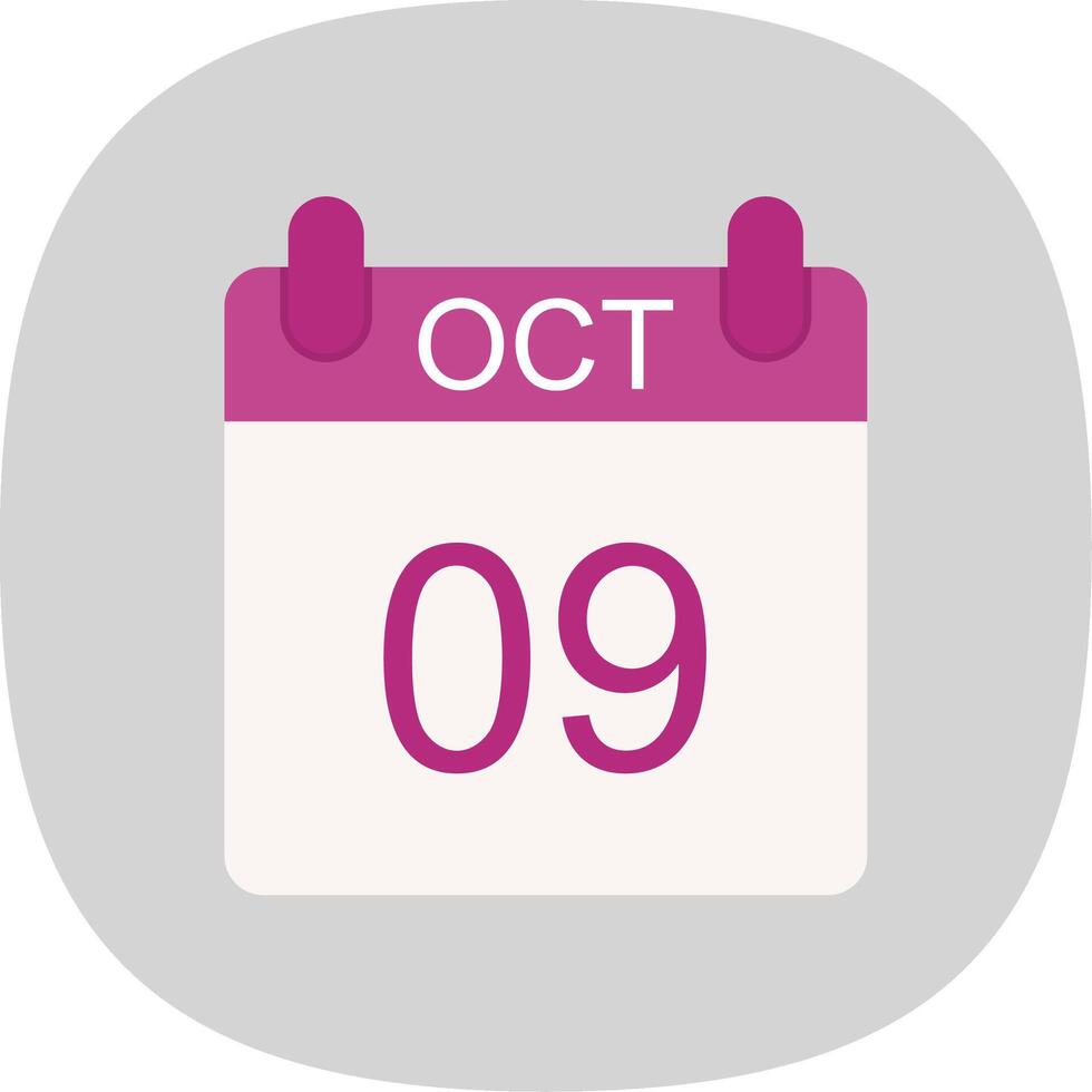 October Flat Curve Icon Design vector