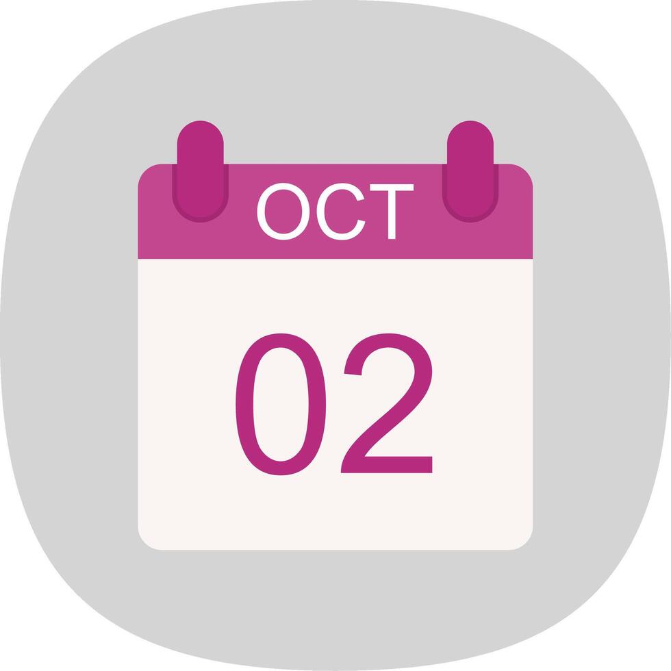 October Flat Curve Icon Design vector