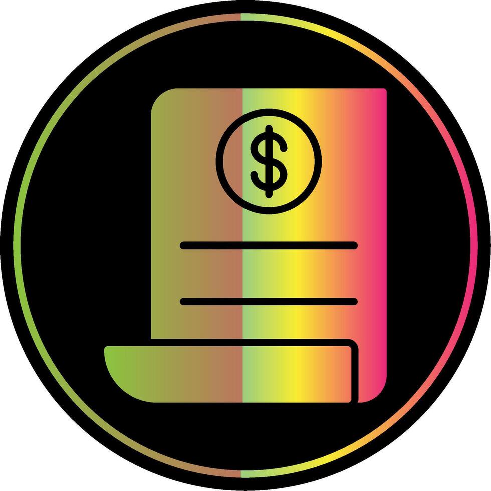 Pay Bill Glyph Due Color Icon Design vector