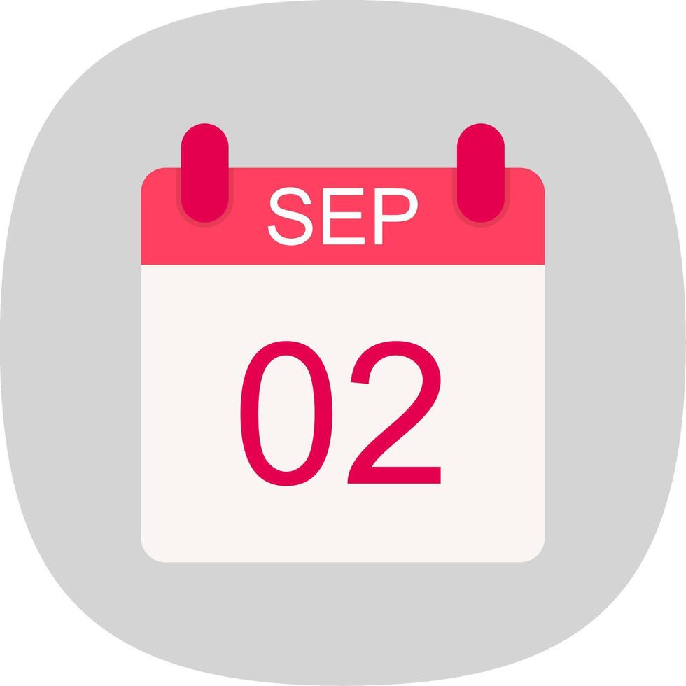 September Flat Curve Icon Design vector