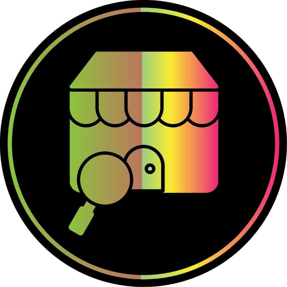 encontrar un Tienda glifo debido color icono diseño vector
